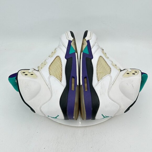 Nike Air Jordan 5 Retro Men Size 10 136027-108 White Emerald Grape Shoes - Picture 6 of 11
